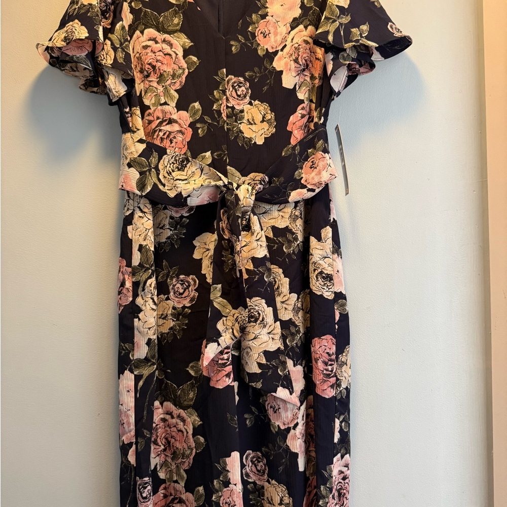 Navy Floral Jumpsuit
